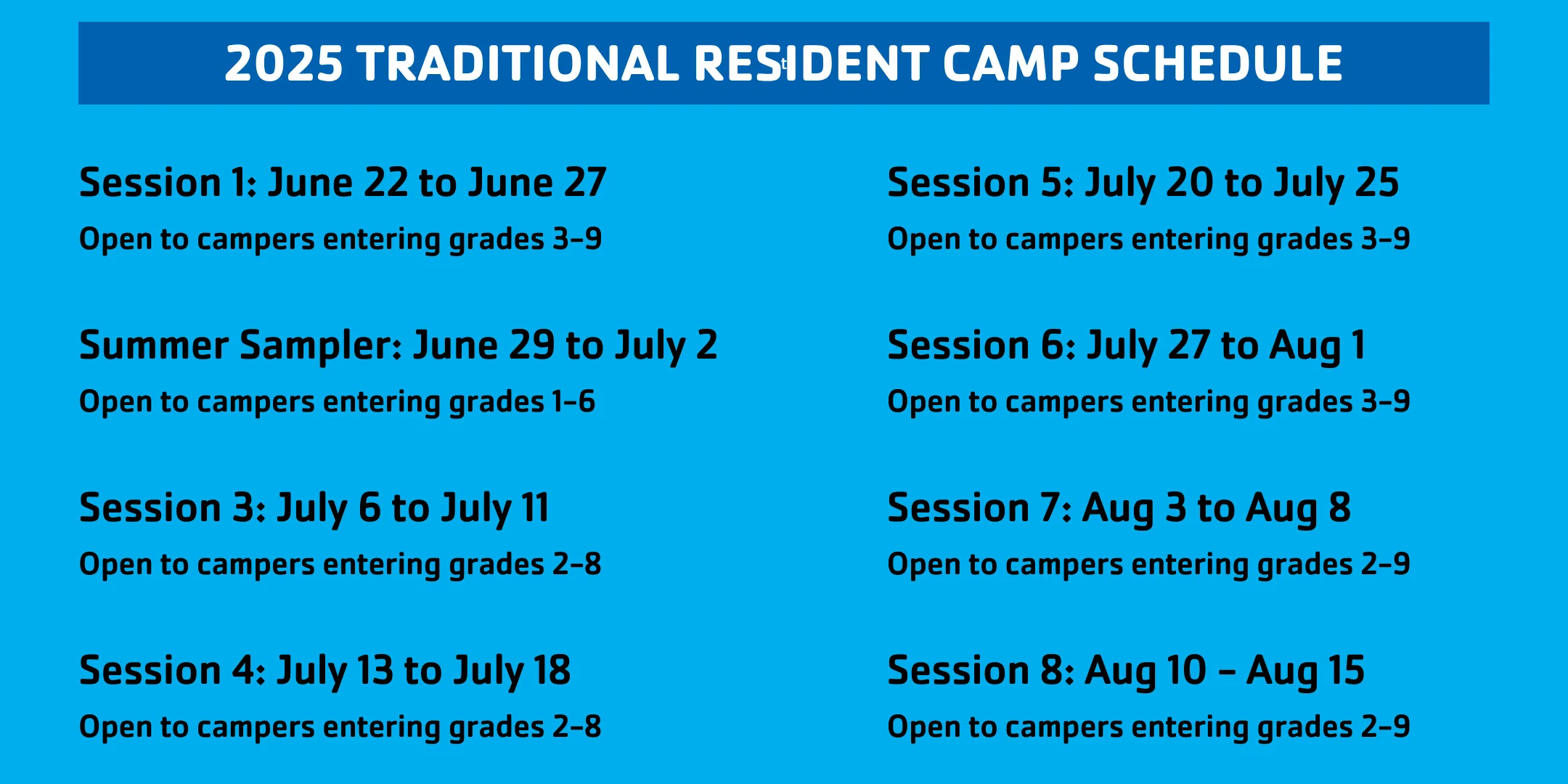 resident camp schedule