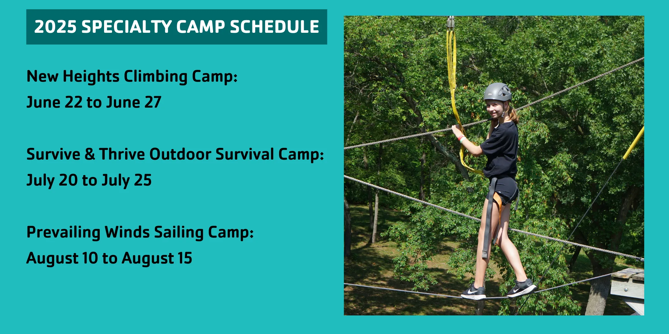 specialty camp schedule