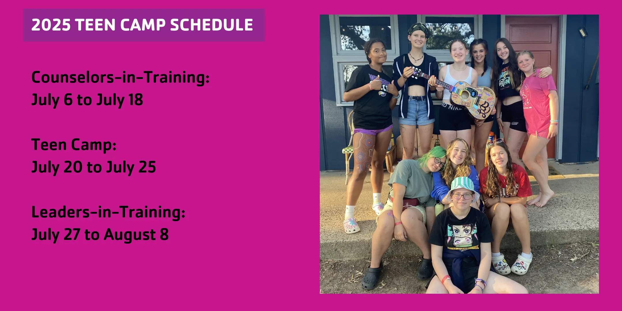 Teen Camp Schedule